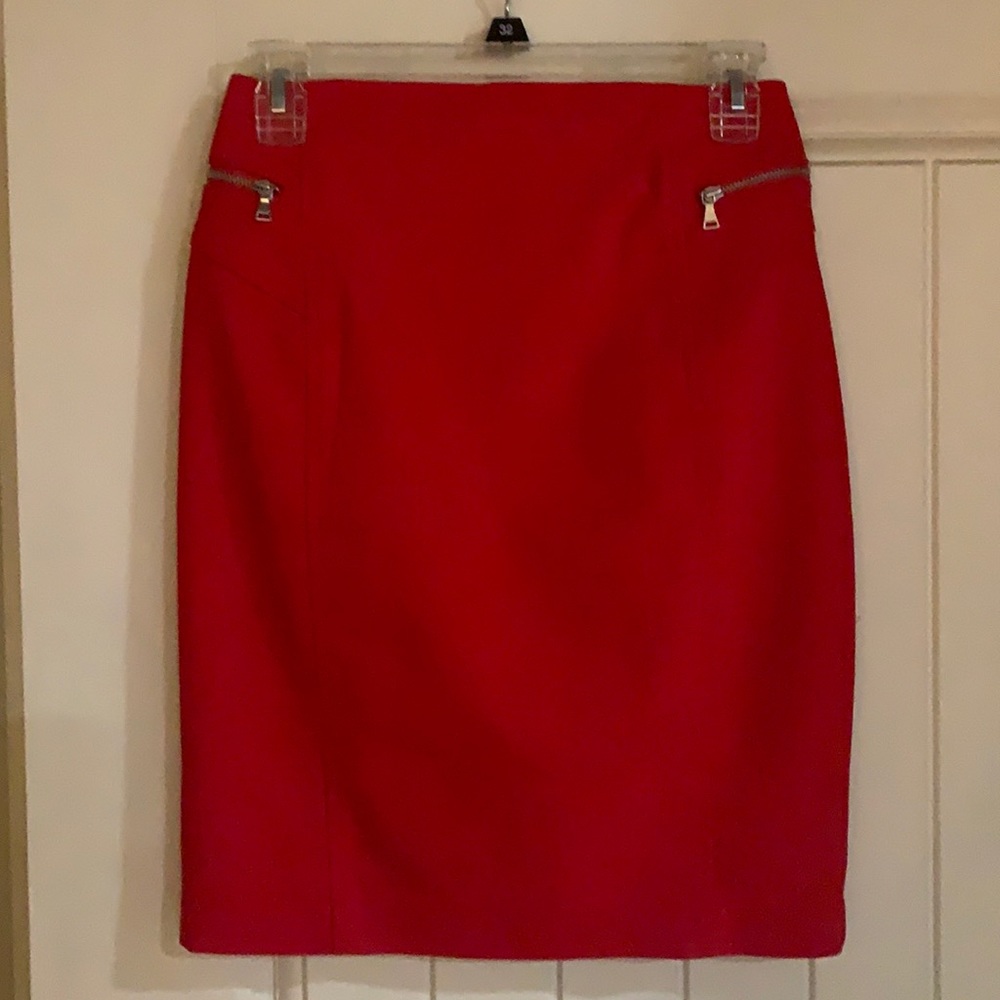 Red pencil skirt Size 2